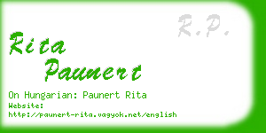 rita paunert business card